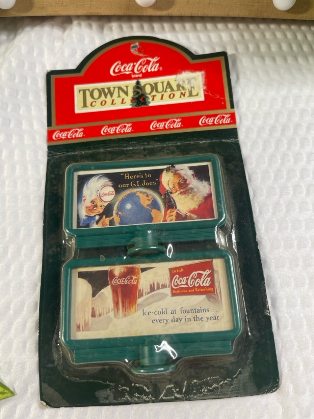 Coca Cola Red and Green Retro Town Square Display Signs